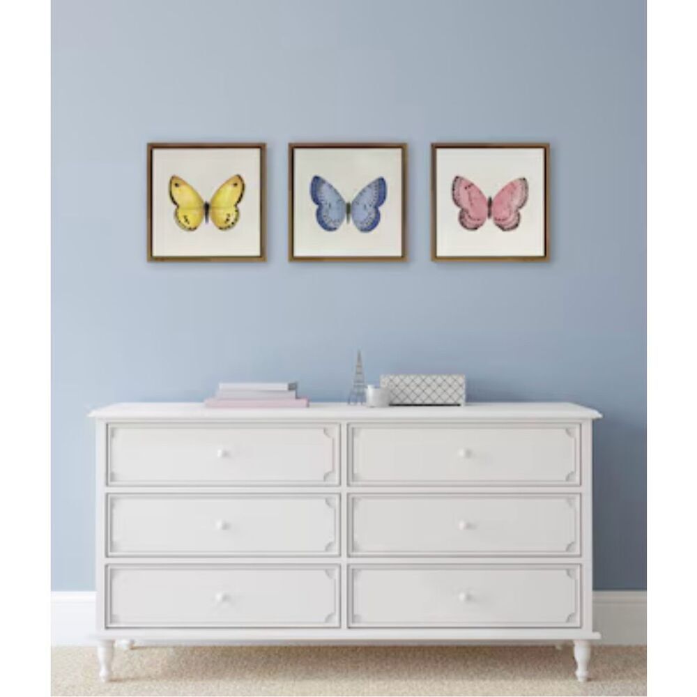 New allen + roth Butterfly Impression I-III Framed 16.5 H x 16.5 W Animals Print